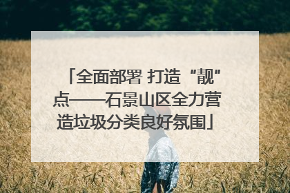 全面部署 打造“靓” 点——石景山区全力营造垃圾分类良好氛围