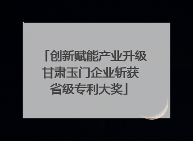 创新赋能产业升级 甘肃玉门企业斩获省级专利大奖