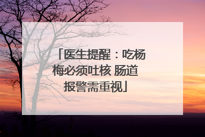 医生提醒：吃杨梅必须吐核 肠道报警需重视