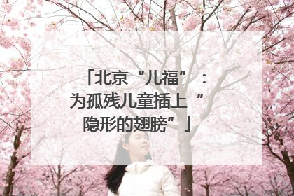 北京“儿福”：为孤残儿童插上“隐形的翅膀”
