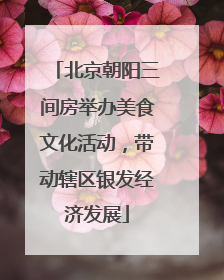 北京朝阳三间房举办美食文化活动，带动辖区银发经济发展