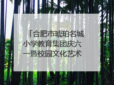 合肥市琥珀名城小学教育集团庆六一暨校园文化艺术节闭幕式文艺汇演圆满举行
