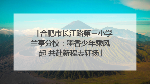 合肥市长江路第三小学兰亭分校：墨香少年乘风起 共赴新程志轩扬
