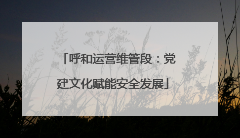 呼和运营维管段：党建文化赋能安全发展