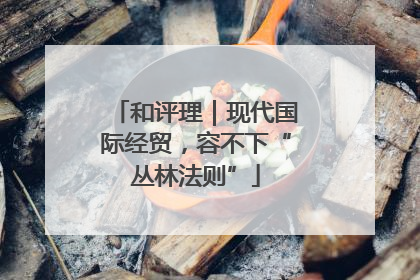 和评理｜现代国际经贸，容不下“丛林法则”