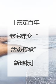 嘉定百年老宅蝶变“活态传承”新地标