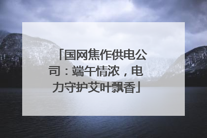 国网焦作供电公司：端午情浓，电力守护艾叶飘香