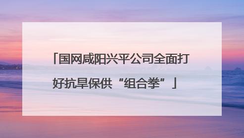 国网咸阳兴平公司全面打好抗旱保供“组合拳”