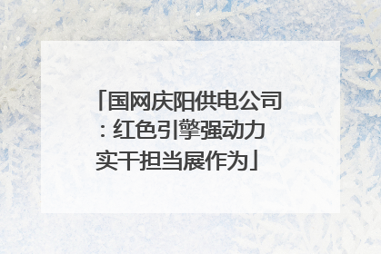 国网庆阳供电公司：红色引擎强动力 实干担当展作为