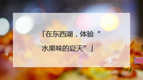在东西湖，体验“水果味的夏天”