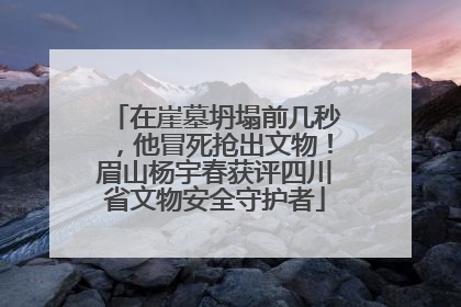 在崖墓坍塌前几秒，他冒死抢出文物！眉山杨宇春获评四川省文物安全守护者