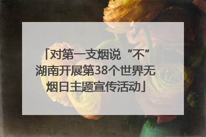 对第一支烟说“不” 湖南开展第38个世界无烟日主题宣传活动