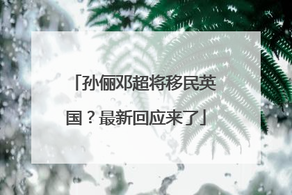 孙俪邓超将移民英国？最新回应来了