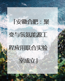 安徽合肥：聚变与氢氨能源工程应用联合实验室成立