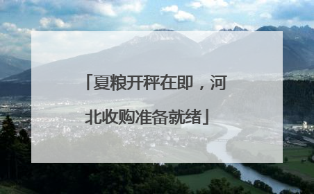 夏粮开秤在即，河北收购准备就绪