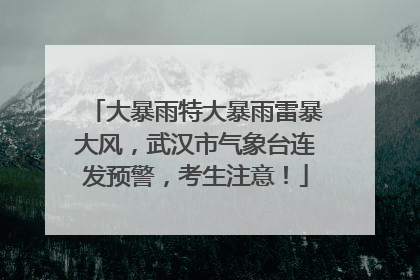 大暴雨特大暴雨雷暴大风，武汉市气象台连发预警，考生注意！