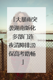 大暴雨突袭湖南新化 多部门连夜清障排涝保高考路畅