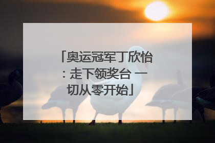 奥运冠军丁欣怡：走下领奖台 一切从零开始
