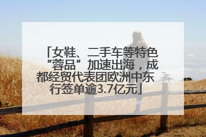 女鞋、二手车等特色“蓉品”加速出海，成都经贸代表团欧洲中东行签单逾3.7亿元