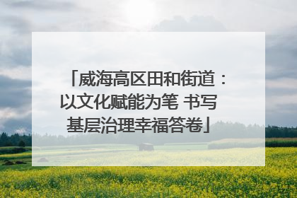 威海高区田和街道：以文化赋能为笔 书写基层治理幸福答卷