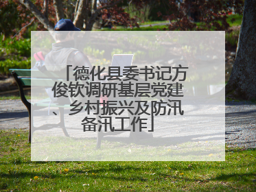 德化县委书记方俊钦调研基层党建、乡村振兴及防汛备汛工作