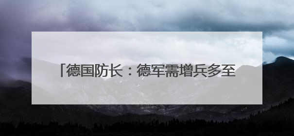 德国防长：德军需增兵多至6万才能达到北约新要求