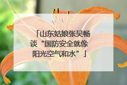 山东姑娘张昊畅谈“国防安全就像阳光空气和水”
