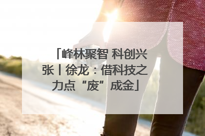 峰林聚智 科创兴张丨徐龙：借科技之力点“废”成金