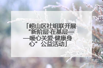 崂山区社组联开展“新阶层·在基层——暖心关爱·健康身心”公益活动