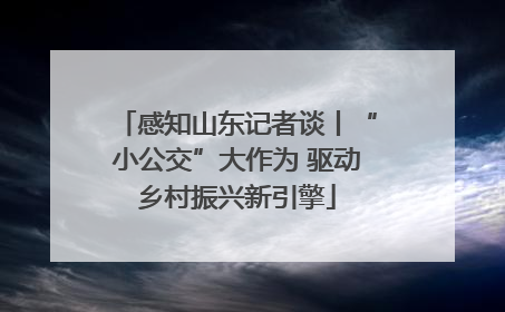 感知山东记者谈丨“小公交”大作为 驱动乡村振兴新引擎