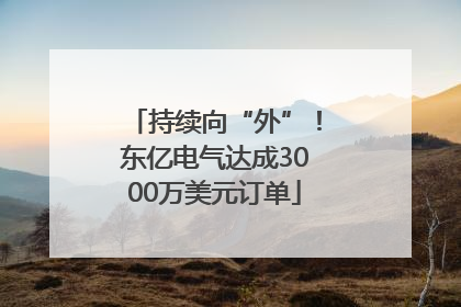 持续向“外”！东亿电气达成3000万美元订单