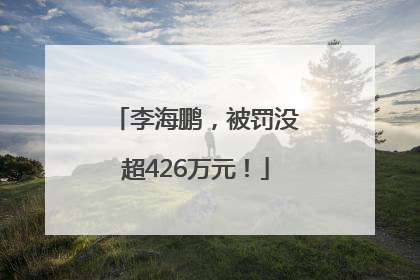 李海鹏，被罚没超426万元！