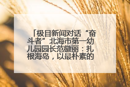 极目新闻对话“奋斗者”北海市第一幼儿园园长范徽丽：扎根海岛，以最朴素的爱践行教育的梦想