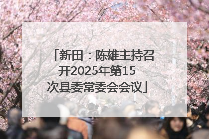 新田：陈雄主持召开2025年第15次县委常委会会议