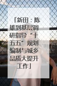 新田：陈雄到基层调研指导“十五五”规划编制与城乡品质大提升工作