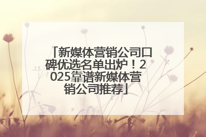 新媒体营销公司口碑优选名单出炉！2025靠谱新媒体营销公司推荐