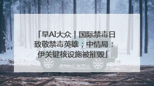 早AI大众｜国际禁毒日 致敬禁毒英雄；中情局：伊关键核设施被摧毁