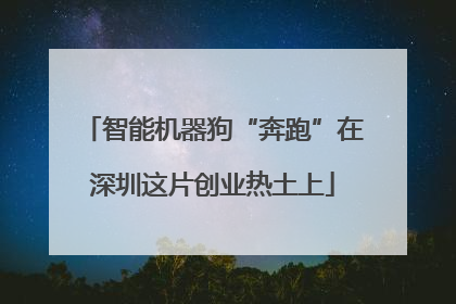 智能机器狗“奔跑”在深圳这片创业热土上
