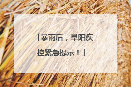 暴雨后，阜阳疾控紧急提示！