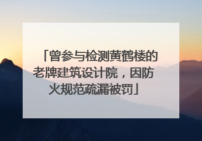 曾参与检测黄鹤楼的老牌建筑设计院，因防火规范疏漏被罚