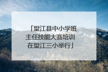 望江县中小学班主任技能大赛培训在望江三小举行