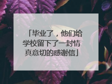 毕业了，他们给学校留下了一封情真意切的感谢信