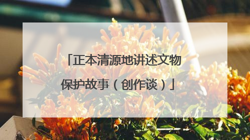 正本清源地讲述文物保护故事（创作谈）