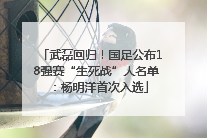 武磊回归！国足公布18强赛“生死战”大名单：杨明洋首次入选