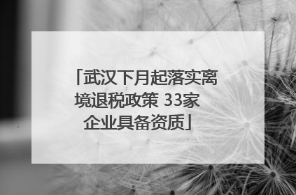 武汉下月起落实离境退税政策 33家企业具备资质