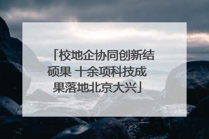 校地企协同创新结硕果 十余项科技成果落地北京大兴