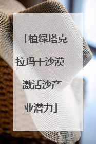 植绿塔克拉玛干沙漠 激活沙产业潜力