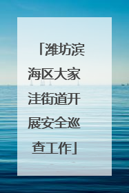 潍坊滨海区大家洼街道开展安全巡查工作