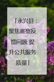 永兴县：聚焦巡察反馈问题 提升公共服务质量