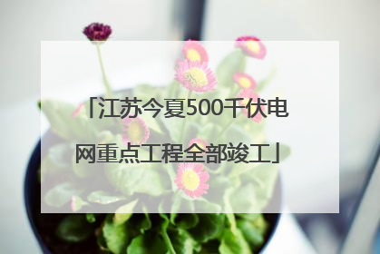 江苏今夏500千伏电网重点工程全部竣工